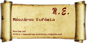 Mészáros Eufémia névjegykártya